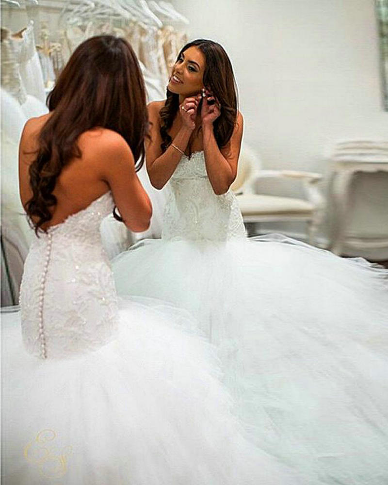 Ball Gown Wedding Dress 2016, Dropped Waist Dresses, Lace And Tulle, Wedding Dresses With Buttons, Backless Wedding Gowns, Bridal Gown Sexy